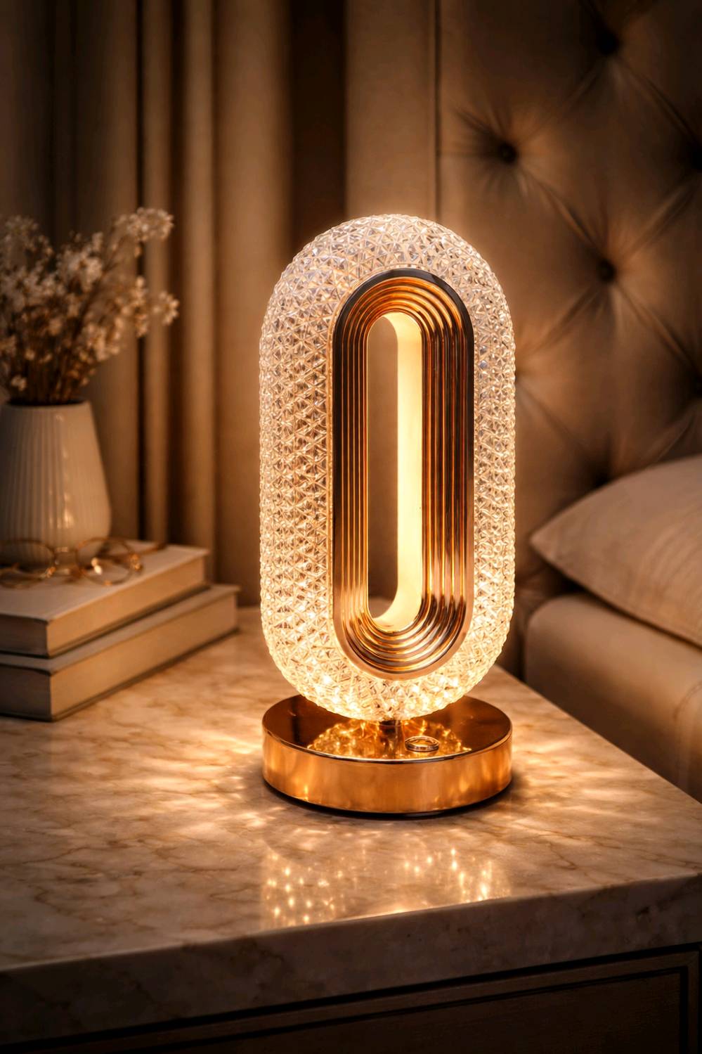 مصباح طاولة كريستالي LED قابل للشحن – إضاءة RGB مع تحكم باللمس

يدعم إضاءة RGB مع تغيير ألوان الإضاءة

• إمكانية تعتيم الإضاءة (Dimming)

• 3 مستويات لشدة الإضاءة

• تشغيل وتحكم عن طريق اللمس