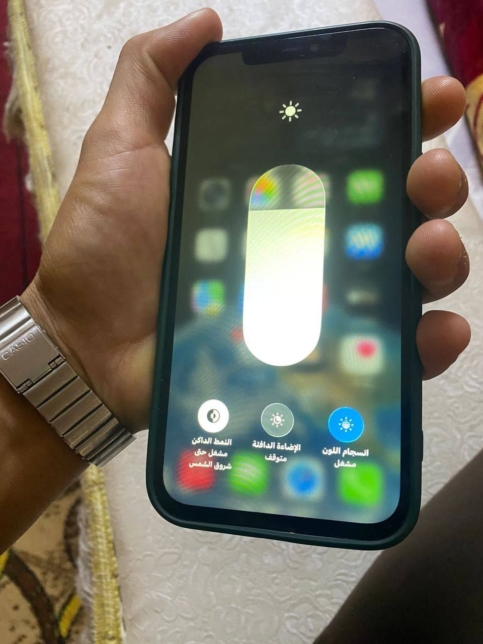 ايفون 12برو ماكس شرق اوسط ماستر AAA ذاكره 256 والبطاريه 100 مستبدله وشاشه 3خيارات مكاني بغداد حي الجهاد سعره 270 للستفسار ***********
