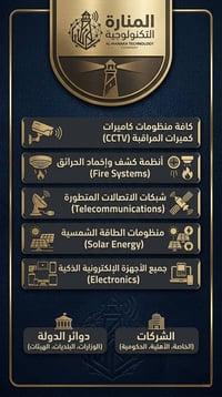 المنارة التكنولوجية أمان ذكي وطاقة مستدامة 🛡️ 📹 كاميرات مراقبة 🧯 أنظمة...