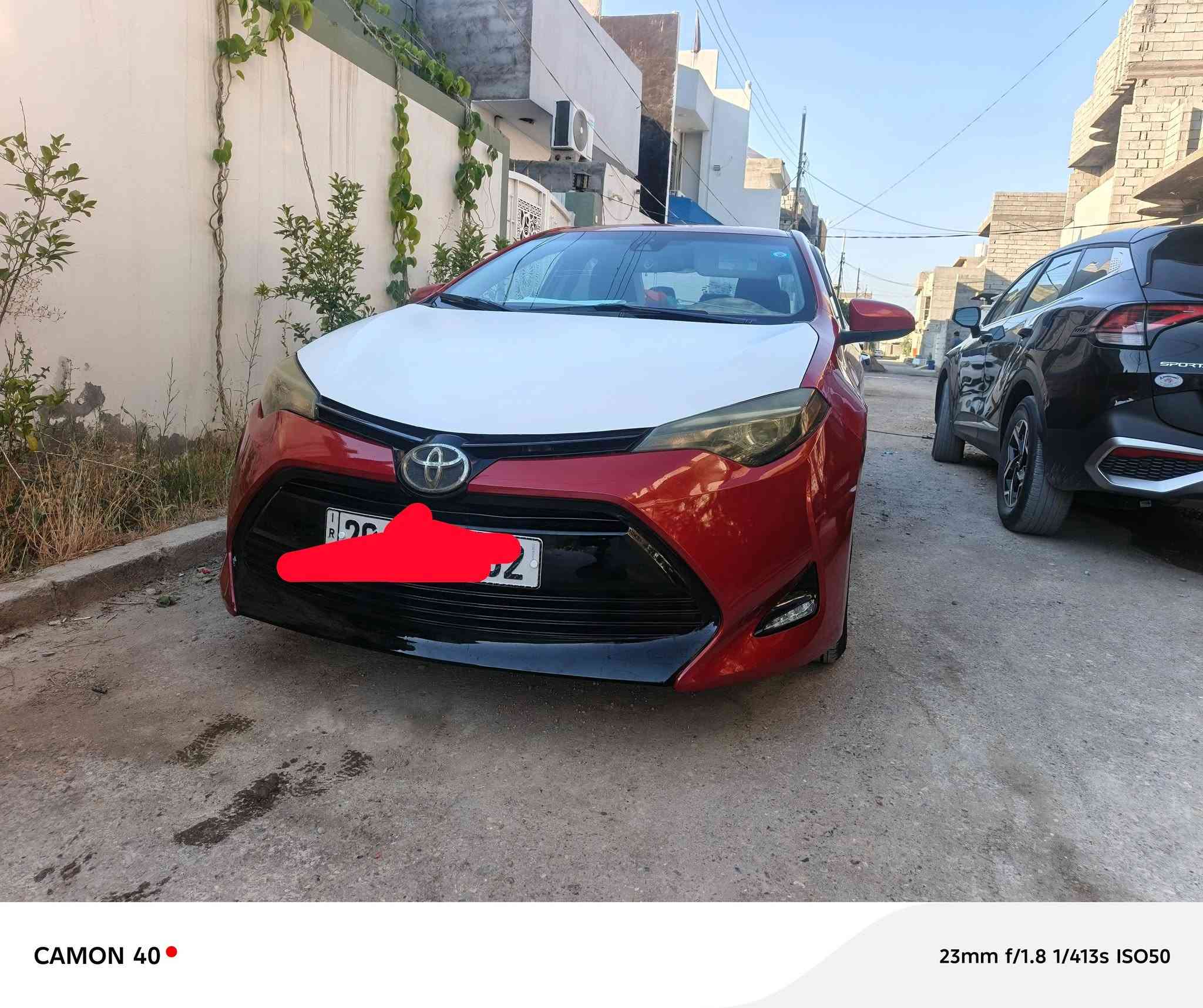 كورلا 2018LE سنويه باسمي محرك 1800
بيها قطعه وحده تبديل باب بس نضيفه كلش شادلها تخم تاير جديد السياره نضيفه كلش سونارها موجود 
عارضها 135 وبيها مجال قليل 
***********
