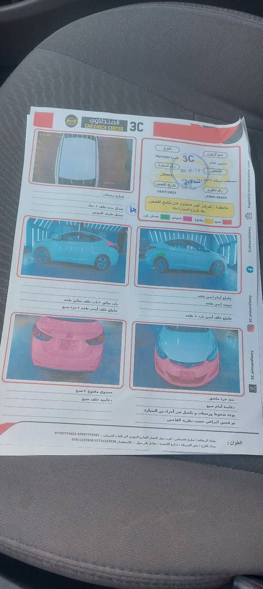 السلام عليكم 
النترا موديل 15حادث قبق جنطه بدون دواخل مراوس حسب القناعه مكان بغداد/الكرخ ***********
