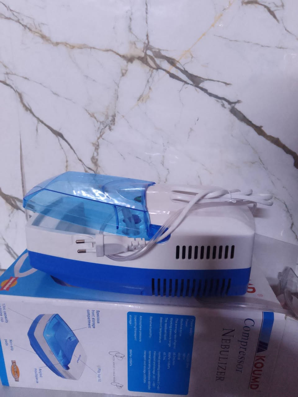 جهاز تبخير (Nebulizer) للبيع
ماركة: KOUMD
الحالة: شبه جديد / نظيف جداً
مناسب للأطفال والكبار لعلاج الربو، الحساسية، وضيق التنفس.
يعمل بكفاءة وصوت هادئ.
المواصفات:
تشغيل سهل بزر واحد
يأتي مع الملحقات
خزان دواء
مناسب للاستعمال المنزلي
السعر: (25,000)
الموقع: (بغداد/مدينه الصدر)
للتواصل خاص أو اتصال.


**إذا كنت صاحب هذا الإعلان وتريد حذفه لأي سبب، رجاءا أرسل رسالة إلى الدعم الفني**