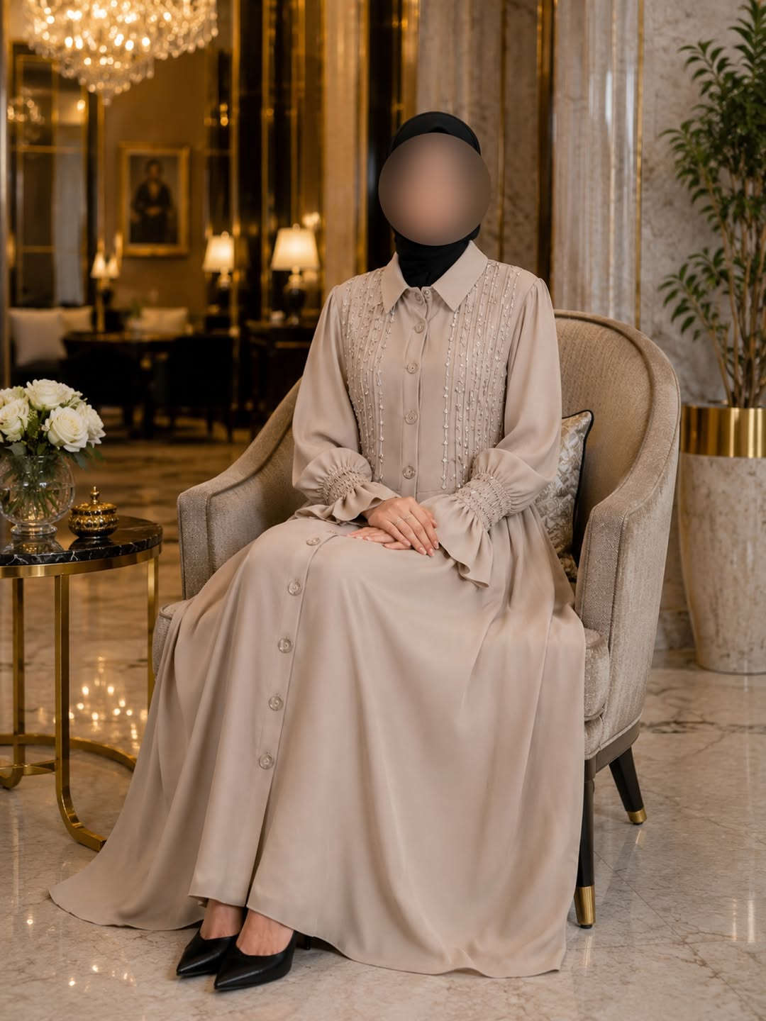 ازياء فاتنة
نفنوف طويل فخم للمحجبات
طول ڪـامل مو ميني يلبس لحد طول 175 سم 
موديلات فاتنة… ماتتفوت 
حصراً من ماركة فاتنة 
• الفستان صيفي ترف 
• الضهر عدل مو مكسر 
• الردن حبل داخلي تتشد حسب الرغبه
• مناسب لكل الاعمار 

• ⁠ ✨
قطعة تبقى وياج سنين وما تبطل موديلها 👌

متوفر حالياً بكمية محدودة
راسلينا خاص واحجزي بسرعة قبل النفاذ 💌

#ازياء_فاتنة⁩⁩
قالب راهي 
___________________________ 
🖊️ االــخـــــــاامــة ) :- 
كتان اسباني مشخط :- يعتبر قماشاً "رسيناً" أي أنه ينسدل على الجسم بنعومة دون أن يلتصق به
- ⁠يكون مطفياً (بدون لمعة).
- ⁠ يتميز بأنه قماش ساتر لا يشف ما تحته، رغم خفة وزنه.
❥❥ ─── ❥❥❥❥ ─── ❥❥

القياسات 1/2/3/4 

🌱قياس 1):- 
تلبس وزن من 70 الى 80 كــــيـلـو ⚖️ 
يعني يلبس قياس. 40 . 42. 44 

🌱قياس 2 ):- 
تلبس وزن من 80 الى 90 كــــيـلـو ⚖️ 
يعني يلبس قياس. 46. 48 

🌱قياس 3):- 
تلبس وزن من 90 الى 100 كــــيـلـو ⚖️ 
يعني يلبس قياس. 50 . 52 

___________________________ 
ســــعـــر  الفستان بـــ 60 الفــــﮯ 
___________________________ 
للحجز والاستفسار المراسلة ؏ــلى الواتساب :- ***********
***********

