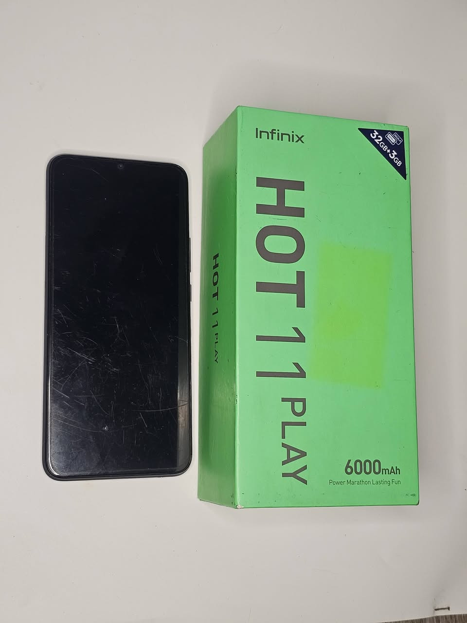 نوع الجهاز: Infinix
الموديل: HOT 11 PLAY
الطراز: X688B
الكاميرا الخلفية: 13 ميجابكسل (كاميرتان)
الكاميرا الأمامية: 8 ميجابكسل
دبل سيم كارد (2 SIM)
يدعم الذاكرة الخارجية
ذاكرة الوصول العشوائي32 GB 
 (RAM): 3+ GB جيجابايت
المعالج: Helio G35
البطارية: 6000 مللي أمبير
نظام التشغيل: أندرويد 11 XOS

................................
السعر: 60 ألف. يوجد توصيل.
التوصيل داخل المحافظة: 5 آلاف.
لأي استفسار، التواصل عبر الرقم: ***********
.......
للحجز على الواتساب
