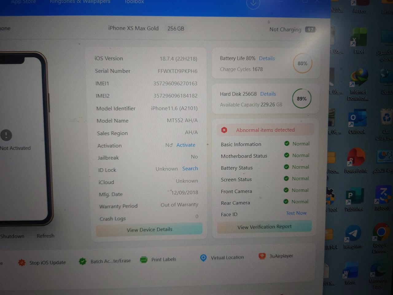 Iphone X Max
قافل ايكلود 
ذاكرة 256
بطارية 80 
الجهاز جان متروك فترة طويلة
الشاشة تجارية جديدة بعدة الستيكر مشالعة  

تحديثة 17.3.7 ( ما مدعوم حتى الان) 

سعرة 60


**إذا كنت صاحب هذا الإعلان وتريد حذفه لأي سبب، رجاءا أرسل رسالة إلى الدعم الفني**