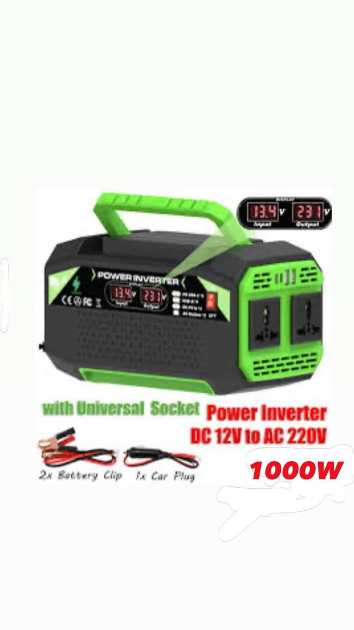 الوظيفة الأساسية: تحويل تيار الكهرباء المستمر (DC) من بطارية السيارة (12 فولت)  او جداحة السيارةإلى تيار متردد (AC) الكهرباء لتشغيل الأجهزة المنزلية الصغيرة 1000 واط يعني 4 امبيرات 
المنافذ المتاحة:
نكدر نكول عليه انفيرتر وبطارية بنفس الوقت

السعر. 50 الف مع توصيل


**إذا كنت صاحب هذا الإعلان وتريد حذفه لأي سبب، رجاءا أرسل رسالة إلى الدعم الفني**
