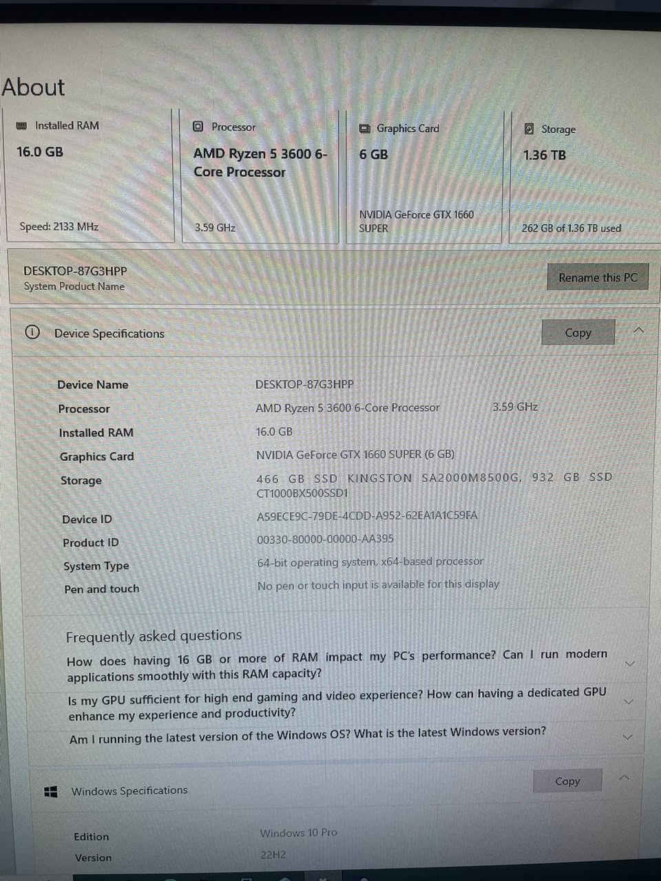 PC GAMING للبيع
المواصفات موجوده بالصوره 

كارت شاشه 1660 سوير 6 كيكا 

رام 16 

معالج AMD رايزن 5 3600 

شاشه 144 هرتز DELL 
SSD موجود 
و وياها هارد خارجي 1 تيرا

حاسبه جاهزه للألعاب واي نقص مابيها 

وياها ماوس لوجتك الي بالصوره وكيبورد رازار ميكانيكي وميز 

السعر 650 الف قفل


**إذا كنت صاحب هذا الإعلان وتريد حذفه لأي سبب، رجاءا أرسل رسالة إلى الدعم الفني**