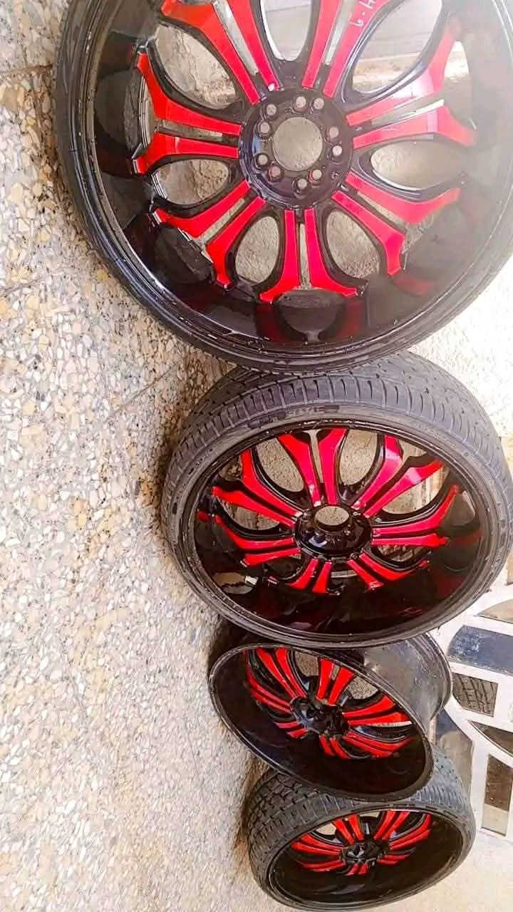 للبيع 
ويل  24 جديد + تايرات 
فقط ويل واحد مابي تاير 
وبي فطر صغير يعني 15 الف يرجع بلادي 
السعر 450 الف متوازي على بيعهن
هنه سعرهن اكثر من هذا
الاتصال على رقم ***********
