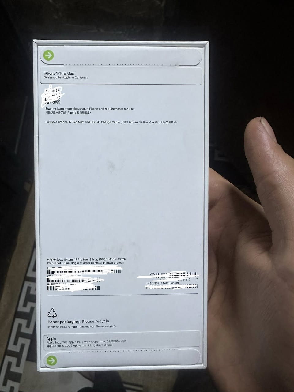 ايفون ١٧ برو ماكس سلفر بعده ممفتوح من الكارتونه وصل شراء ٢/١٤ مشتري ب٢٣٢٥ و مامفتوح نهائي ابيع مثل سعره و بي مجال قليل


**إذا كنت صاحب هذا الإعلان وتريد حذفه لأي سبب، رجاءا أرسل رسالة إلى الدعم الفني**