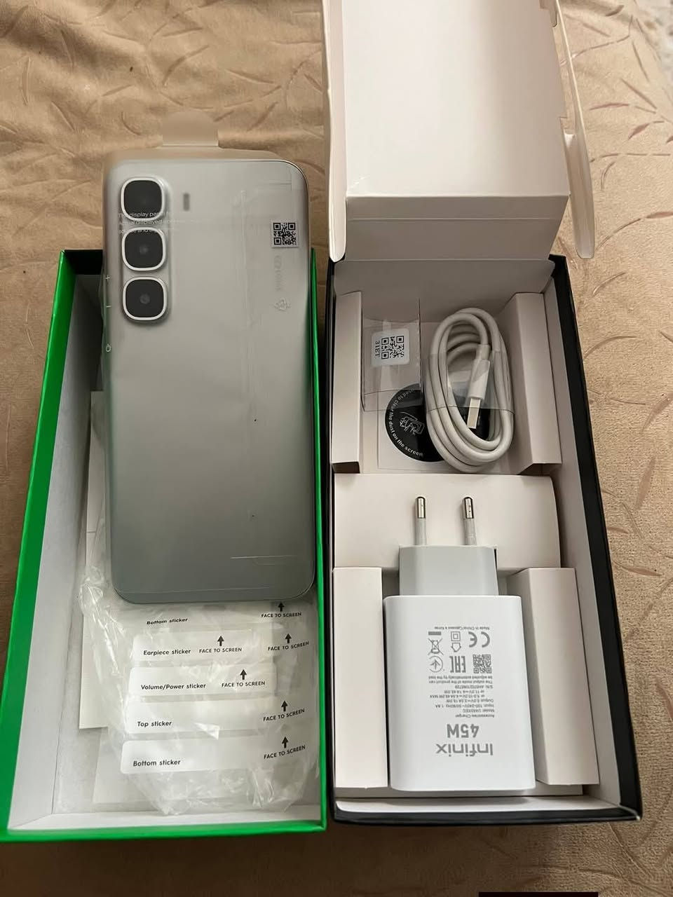 ( مراوس ايفون )
انفنكس هوت 60 برو 
256 شاشة اولد 144 هرتز بصمة مدمجة بلشاشة 
كامرات حلوة جهاز كلش مرتب ونظيف معالجة هيلو جي 200 
ببجي 60/HDR
كامل ملحقات مستعمل 16 يوم 
***********
