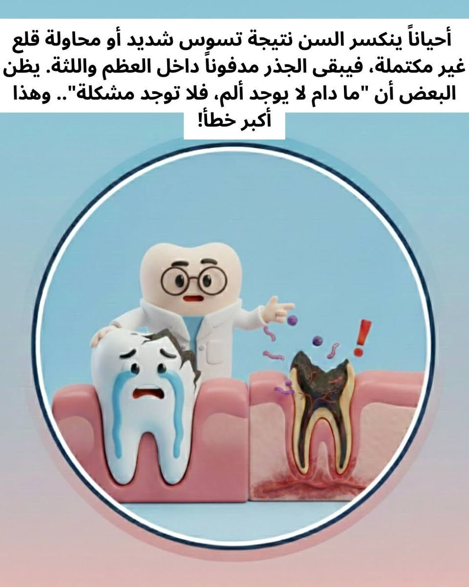 لا تترك جذوراً قديمة تسرق جمال ابتسامتك! ✨
​بقاء جذور الأسنان المكسورة في فمك ليس مجرد شكل غير لائق، بل هو تهديد لصحة عظم الفك وجهازك المناعي. 🛡️
​✅ الحل؟ فحص سريع وأشعة تضمن لك السلامة.
✅ النتيجة؟ فم صحي، رائحة منعشة، واستعداد لابتسامة جديدة تماماً.
مجانا للحجز والاستفسار واتساب 7713341941
📍 بغداد شارع مطار بغداد الدولي مستشفى البيان لطب الأسنان
