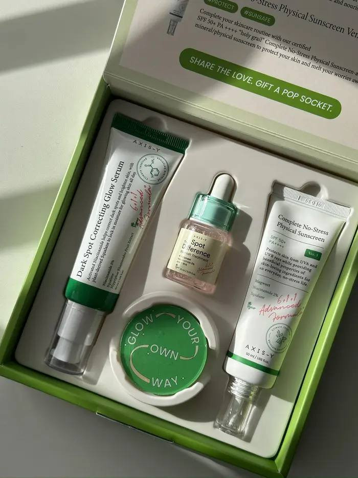 إذا بشرتج تعاني من الحبوب، الاحمرار، أو آثار وبقع غامقة — بوكس AXIS-Y الأصلي الكوري 🇰🇷🇰🇷🇰🇷يوفرلج عناية متكاملة وروتين يومي فعال ✨

يحتوي البكج على 3 منتجات أساسية يشتغلون مع بعض حتى يعالجون ويحمون البشرة:

💧 سيروم Dark Spot
يساعد على تفتيح آثار الحبوب، يوحد لون البشرة ويمنح إشراقة صحية

🌿 علاج الحبوب Spot Treatment
يهدئ الحبوب بسرعة، يقلل الاحمرار ويساعد على اختفائها

☀️ واقي شمس SPF50+
يحمي البشرة من التصبغات وأشعة الشمس، يرطب وما يترك طبقة بيضاء
المنشأ كوريا الأصلي 
ـــــــــــــــــــــــــــــــــــــــــــــــــــــــــــــــــــــــــــــــــــــــــــــــــ
#لقطة #اكسبلور #اكسبلورر_2025 #اكسبلور_فلو #عرب #ضحك #الامارات #اكسبلور_explored #اكسبلور_لايك #عرب_فوتو #تصويري #صور #نكت #لايك #مضحك #غرد #من_تصميمي #سياحة #غرد_بصورة #دبي #اكسبلور #لقطة #لايك #دعم #تفاعل #لايكات #كومنت #كومنتات #اكسبلور


**إذا كنت صاحب هذا الإعلان وتريد حذفه لأي سبب، رجاءا أرسل رسالة إلى الدعم الفني**