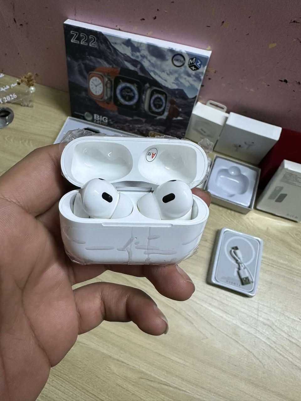 عرض خاص من اربع قطع
1 ساعه 7 سير 
2ايربود برو 
3 باور بنك ماك سيف
4 راس شاحن تايبسي35 واط
كل هذا ب25 الف مع توصيل


**إذا كنت صاحب هذا الإعلان وتريد حذفه لأي سبب، رجاءا أرسل رسالة إلى الدعم الفني**