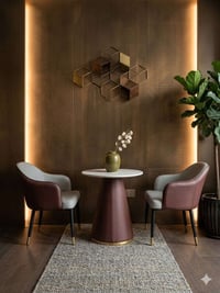 ٢ كرسي • طاولة ٦٠سم • سطح مرمر