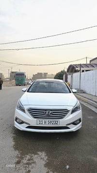 هونداي سوناتا 2016  اللون ابيض وارد امريكي حادثهة الجاملغ الامامي الاي...