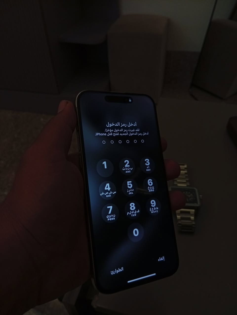 سلام عليكم اقره المنشور زين قبل لاتراسل 

    ايفون 15 برو ماكس 
 الجهاز تخطي يعني سيم كارت مايشتغل 
ايسم يشتغل يعني شريحه الكترونيه تشتغل 
تفتح بي بيها بيانات 
جهاز بل شرط كله نضافه فول فقط مبدل شاشه نوعيه زينه لمسها حيل حلو + ضهره مكسور كسر بصيط حيل 
جهاز نموذج m /AAA شرق اوصط 
بطاريه بلاديه تخبل عدد الدورات 467 

  الكامرات دمعه تصوير فول🤞🏼 
 

   سعر الجهاز 480 الف وبي مجال *********** خابرني وتدلل
