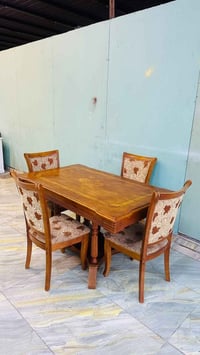 ميز طعام • طاولة طعام • ميز سفرة • طاولة سفرة • خشب صاج • سفرة طعام مس...