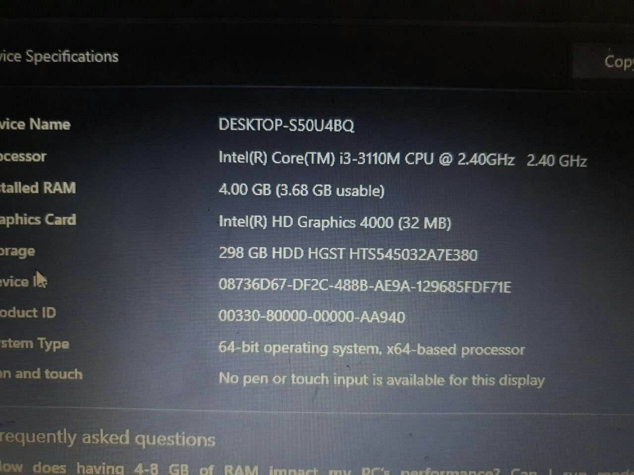 لابتوب لينوفو
Cpu cor i3 3110M
Gpu مدمج 
Ram 4 قابل للتظوير 
 Hard hdd 300gb
بطاريه جديده اصليه
تجي الحاسبه بصمه بغداد, العراق


**إذا كنت صاحب هذا الإعلان وتريد حذفه لأي سبب، رجاءا أرسل رسالة إلى الدعم الفني**