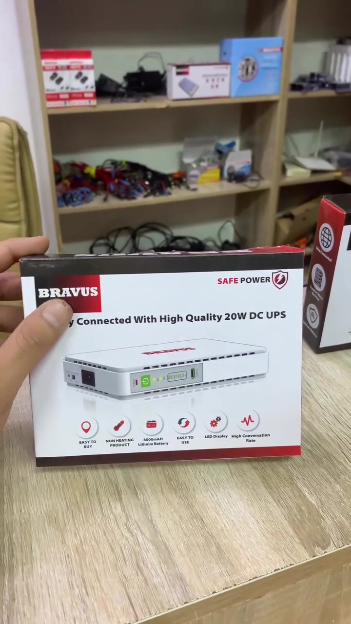 🔋 مركز الصفا لخدمات الإنترنت
UPS برافوس BRAVUS Safe Power BSP6-1

ابقَ متصلاً حتى أثناء انقطاع الكهرباء!

✅ يشغّل الراوتر
✅ يشغّل تحويلة الكيبل الضوئي (ONU)
✅ يشغّل جهاز النانو (Nano)
✅ بطارية ليثيوم 8000mAh عالية الجودة
✅ شاشة عرض LED لمتابعة حالة البطارية
✅ تحويل تلقائي سريع عند انقطاع الكهرباء
✅ حجم صغير وسهل الاستخدام

💰 السعر: 25,000 دينار فقط

🚚 التوصيل مجاني إلى جميع محافظات العراق

📞 للحجز والاستفسار:
***********
📱 واتساب – ماسنجر – اتصال

مركز الصفا
خدمات الإنترنت والكيبل الضوئي وأجهزة الشبكات وكاميرات المراقبة

