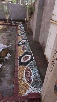 عمل جميع انواع الحدائق المنزلية ودوائر الحكوميه بالحجر الملون الاسعار ...