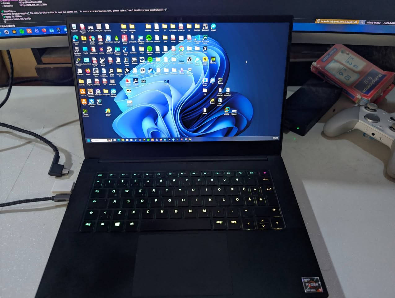 Razer blade 14 2021
Ryzen 9 5900hx up to 4.6GHz

Rtx 3070 8GB 105W الي اذكره

16GB ram

1TB ssd m.2 Samsung ما اذكر سرعته

Screen:14" ips 2K 165hz 100% dci-p3 143% srgb 

كل الجهاز المنيوم

Big Glass trackpad

تبريد جدا محترم وبطارية تطول شوي

باكيتهه موجود ونظافة 99%

تجربة الكيبورد كلش سلسة ورهييييبة

المكان نجف ***********

السعر

1,350,000
