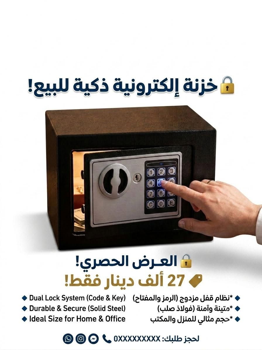 قاصه الكترونيه 
سعر 27 الف مع التوصيل


**إذا كنت صاحب هذا الإعلان وتريد حذفه لأي سبب، رجاءا أرسل رسالة إلى الدعم الفني**