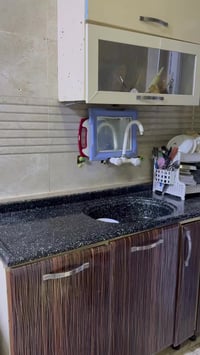 كاونتر مطبخ MDF • ٣م مرمر • سنك ٢م