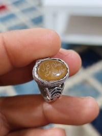 عقيق اصفر • صياغه يدويه • مقاس 17-18