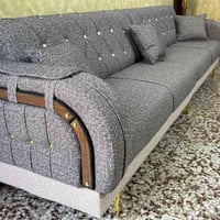 كنب ١٠ مقعد • خشب چام روسي • قماش تركي