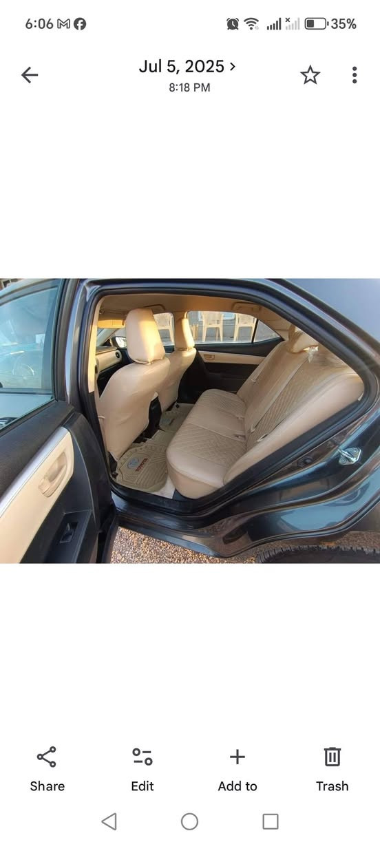 🚗 للبيع: تويوتا كورولا خليجي 2019
الممشى: 155 ألف كم (قابل للزيادة)

مكفولة من الحوادث. 

يوجد كم شخط في الدعامية وكما موضح في الصور. 

السيارة بحالة ممتازة، استخدام شخصي، وصيانتها منتظمة.
محرك، كير، ودواخل ممتازة، ولا تحتاج أي مصروف. 

تم تبديل صدر امامي وخلفي وكالة اصلي. تم تبديل زيت المحرك والفلتر وكالة الاصلي. 

العنوان بغداد الكرخ 

السعر المطلوب:  155  ورقة (قابل للتفاوض بالمعقول بعد المعاينة).
للاستفسار أو المعاينة، يرجى التواصل على ***********
