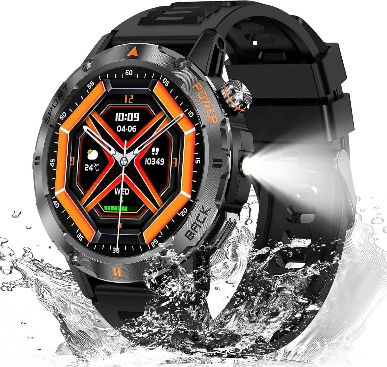 ساعة سمارت رياضية عسكرية لد لايت جانبي مع سير سل ستيل اسود + سير ربر اسود .
1'52 Amoled
GPS + GPT
5ATM Waterproof 
120+ Sports modes
Six-Satellites Global Positioning 
بطارية ٦٠٠ مللي امبير / مقاومة للماء / مراقبة معدل ضربات القلب / مقياس تشبع الأوكسجين في الدم/ بوصلة / طقس / تتبع النوم / عداد خطوات/ مكالمات بلوتوث/ قياس السعرات الحرارية/ التحكم في الموسيقى والصور من خلال الساعة/ مساعد صوتي/ منبه / أكثر من ١٠٠ خلفية من خلال تطبيق الساعة .
السعر ٣٥ ألف مع التوصيل فقط بغداد .


**إذا كنت صاحب هذا الإعلان وتريد حذفه لأي سبب، رجاءا أرسل رسالة إلى الدعم الفني**