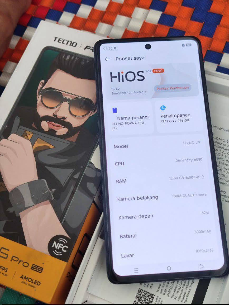 TECNO POVA 6 Pro 5G
تكنو بوڤا 6 برو 
الجهاز مكفول 
استخدام أقل الشهر
الذاكرة 256_ الرام 12+12
***********
