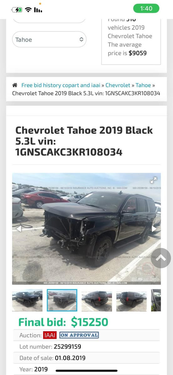 سلام عليكم تاهو موديل 2019 للبيع
رقم اربيل دولي سنوية لل30 وارد امريكي حادثها بالمنشور بدون داخل بدون ارباك صابغين الجاملغين 

وبيها قطعتين بالعراق ايضاً بدون داخل سعرها 287 وبيها مجال 

مكانها النجف الاشرف للاتصال ***********
