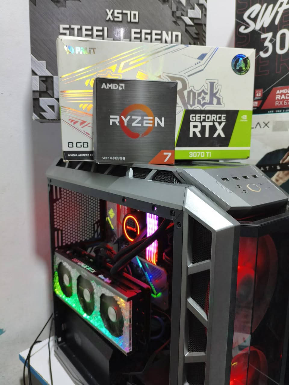 سلام عليكم جبتلكم تجميعه جديد + براندات

معالج: R7 5800X 
مذربورد: X570 asrock 
 رامات:4x8 3600 32 كورسير
كارت شاشة : RTX 3070TI  
التخزين : 512 m.2 
التخزين: 1t hdd
بورسبلاي: كورسير 850 
كيس : كولر ماستر 
عندك كل قطع الي ذكرتهن جديد ونضيف وعندك كارت شاشه ممفتوح شرط وموجود كاتونات قطع وقطع كلهن براندات قويه 

سعر 1370 الف
رقمي وتساب 
***********
ادمن 🌹
