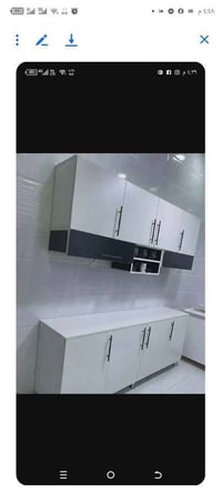 كاونتر خشب • قياس ٢م • سنك ١٢٠سم مرمر