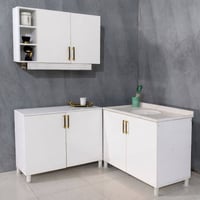 كاونتر MDF • سنك 1.2م×50سم×82سم • ملحق 1.2م×30سم×70سم