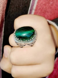 فضة 925 • ملاكيت أخضر • مقاس 21/22