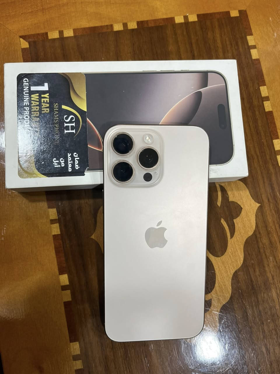 ايفون 16pro max 

تك سيم
ذاكرة 256
بطارية 91
جهاز نظافه100%
للأستفسار***********
