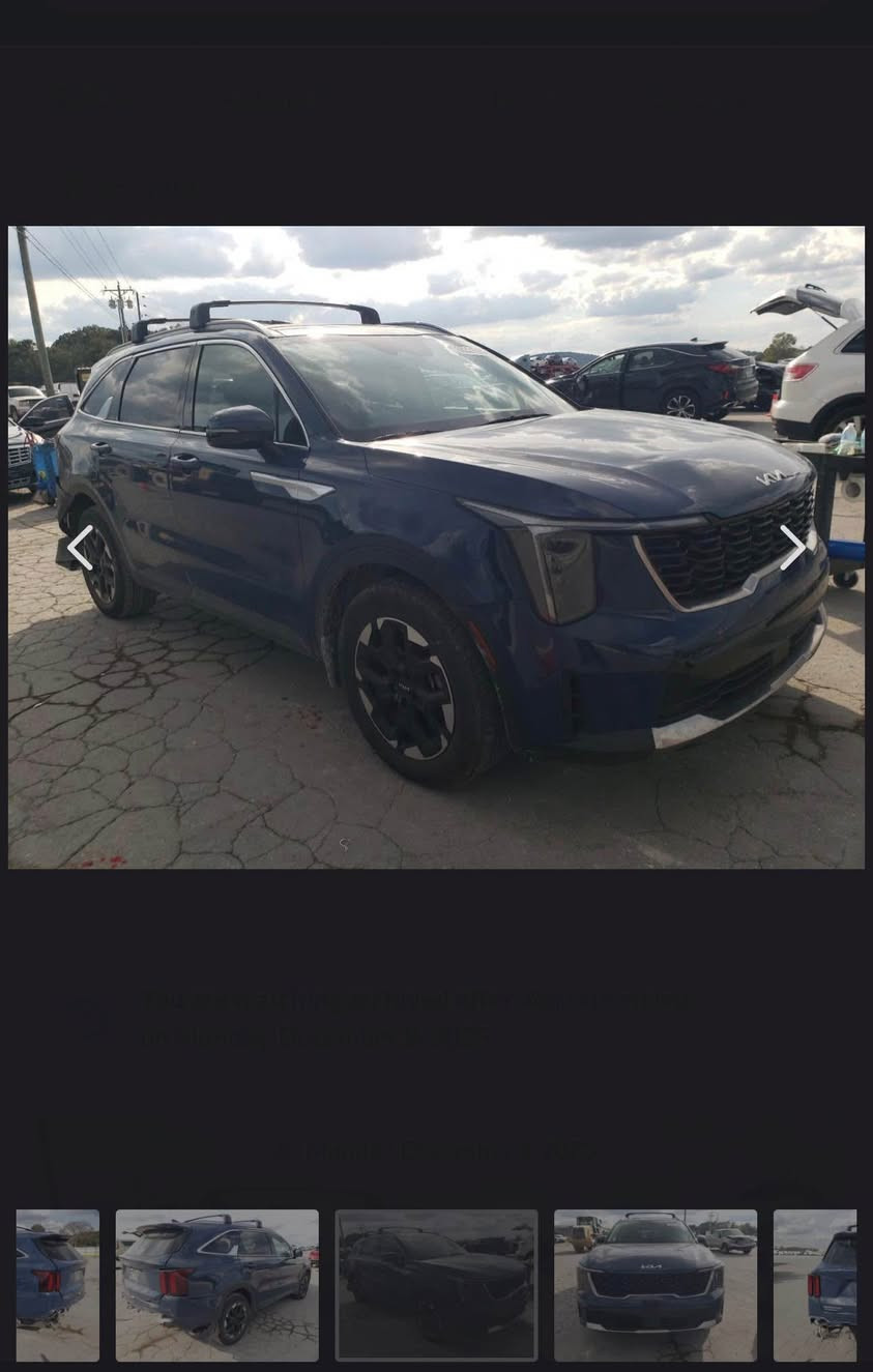 السلام عليكم … 
عندي كيا سورنتو 2024 شكل ال 25 فول 1/1 (بنوراما -بصمه -شاشه -كاميرا _جلد- كراسي كهرباء -7راكب -تبريد ٣ قطع الخ ….كامل مواصفات مفولة ) ماشية ١٤ الف ميل فقط بامريكا .مكينة 2500 gdi .بطريقها للوصول من امريكا للاردن حاليا بالباخرة موعد وصولها 28/2 لعمان وتدخل عن طريق منفذ طريبيل حادثها مثل ما واضح بالصور دعاميه خلفية فقط .. عندي وياها كتاب شهداء يعني اعفاء كمرك وضريبه ورقم واسويلك وكالة عامة ..او الي يحب حرة بدون الكتاب هم ماكو مشكلة …السعر مع كتاب الشهداء كامل واصل للحلة 245$ ….
او السعر بدون الكتاب واصل لعمان 225 
اي استفسار الاتصال ع ***********
او ***********
رقم الشاصي (5XYRL4JC0RG292996) كربلاء, العراق
