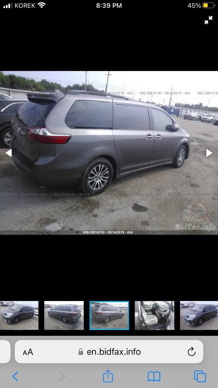 تيوتا سينا للبيع موديل 2018  xle لمتد رقم بغداد  السيارة امريكيه وهاي صور المزاد مالتها  طبعا كير 8نمر
محرك 3.5
تبريد ثلاث قطع 
فريزين 
كشنات اماميه تدفئة 
كشنات اماميه كهربائي
ابواب كهربائيه 
تحكم  ستيرن
رادارات 360 درجه
مانع  انزلاق  
السعر 185 وبيها مجال 
للتواصل ***********
