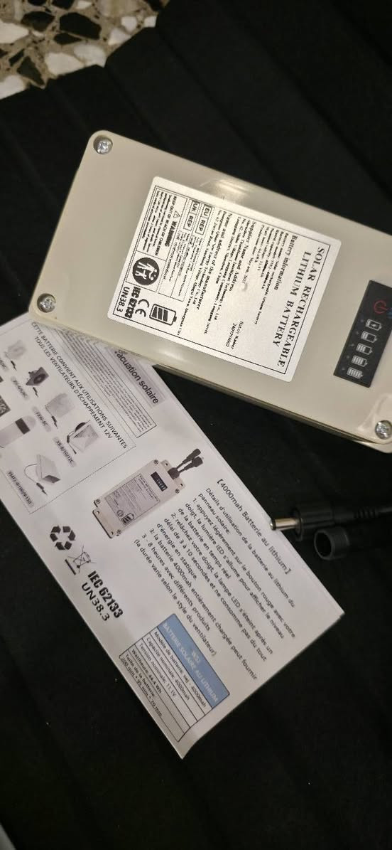 🔋 بطارية ليثيوم قابلة للشحن بالطاقة الشمسية
حل مثالي وموثوق للطاقة المتجددة، مصممة بأعلى معايير الجودة لتلبي احتياجاتك في أي مكان.
​مميزات المنتج:
​تقنية شحن شمسي: كفاءة عالية في تخزين الطاقة واستخدامها.
​تصميم متين: هيكل خارجي محمي ومناسب لمختلف الظروف.
​سهولة الاستخدام: مزودة بمؤشرات واضحة لحالة الشحن.
​💰 السعر: 23 ألف فقط!
🚚 الخدمة: التوصيل مجاني لجميع المحافظات
​📞 للطلب والاستفسار، يرجى التواصل عبر الرقم:
***********
