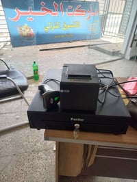 جهاز طابعة كاشير جديد غير مستخدم مع حافظة نقود جديدة غير مستخدمه تصفية...