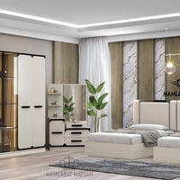 غرفة نوم ٥ قطع • كنتور ٢٢٠سم • سرير ٩٠×٢٠٠سم