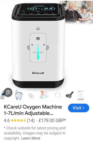 منقّي أو مُركّز أوكسجين (Oxygen Concentrator)، ومهمّته الأساسية تزويد المريض بأوكسجين مُركز للاستخدام الطبي داخل المنزل أو المستشفى.
جديد غير مستخدم
 سعره غالي جدا 
ابيع السعر 100 الف
***********
