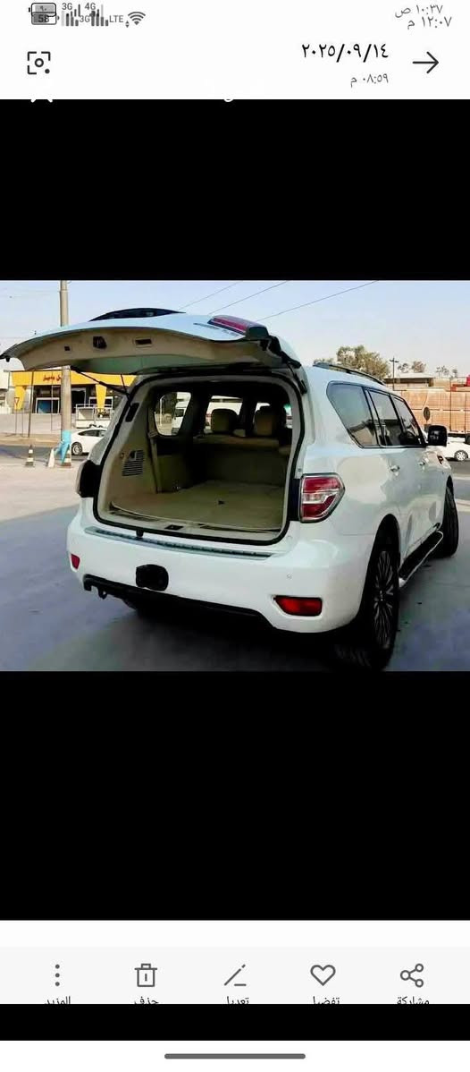 نيسان باترول ( سيف العرب ) مراوس اكوفول مواصفات
موديل /2013سعر(210$)كورك ***********
زين***********
٨ سلندر مكفول جديده جدا جدا رقم سليماني الجديدالسيارة مكفولة كير و محرك بشرط محرك كبير تايرات جديدة صبغ 3قطع صونرموجود تحويل وكالةبسمي.مواصفات /(فتحة ، خمس كاميرات ،كشنات جلد+كهرباء ، صندوق كهرباء ،زنون بلادي ، رادار امامي ، رادار جانبي ،ستيرن كهرباء+خزن ، سيدي خزن ، 
المواصفات: فووول 1/1 فتحه جلد بصمه ثلاجه ٥كامرات رادار امامي رادار جانبي شاشه جبيره وضعيات قياده صندوق كهرباء كشنات كهرباءستيرنكهرباء كشن ذاكره شاشات خلفيه مري شفط ضاءه ترحيب سماعات نظام  Boseظام الحفاظ على المسار كشنات تدفئه + تبريدحساس امامي + خلفي فول فول مواصفاتLE الحمدانية, نينوى
