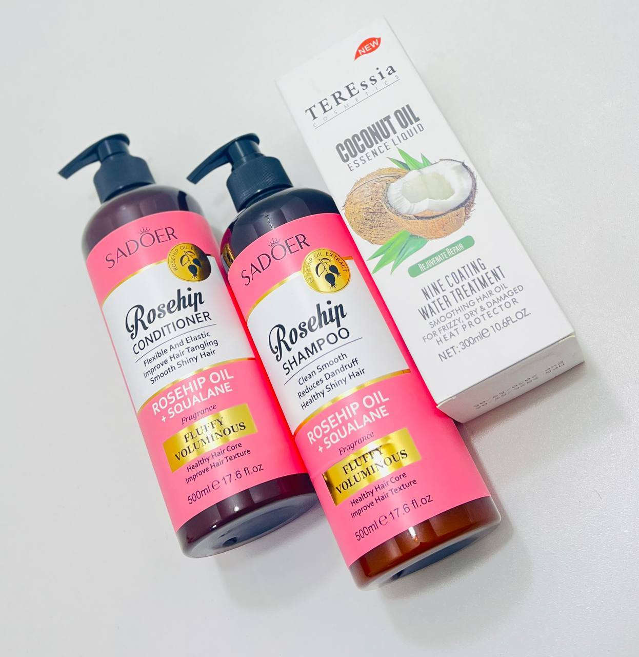 روتين للعناية بالشعر بالورد وجوز الهند 🌸🥥 3 منتجات ꒰ঌ ୨୧ ໒꒱ 🍓💋  :
▫️ شامبو سادور: ينظف الفروة بعمق، يغذي ويرطب الشعر ويصلحه ✨
▫️ بلسم سادور: يقلل التساقط، يعزز النمو، يرطب بعمق ويعطي نعومة ولمعان مع رائحة منعشة 🌸 500ml 
✔️ آمن ويناسب الرجال والنساء
▫️  بخاخ جوز الهند معالج للشعر الجاف والمتضرر 👩🏻‍💆‍♀️✨ ينعم الشعر ويعطيه نعومة عالية يحمي من حرارة السشوار والأصباغ يغذي بدون ما يترك دهن برائحة جوز الهند الطبيعية.


**إذا كنت صاحب هذا الإعلان وتريد حذفه لأي سبب، رجاءا أرسل رسالة إلى الدعم الفني**