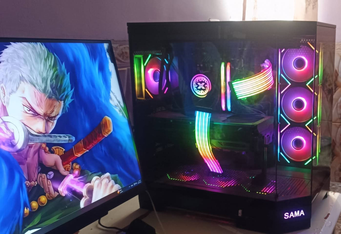 السلام عليكم
شباب set up كامل للبيع كيس وشاشة و ups
مواصفات الكيس 
cpu amd ryzen 7 9700x
مبرد المعالج xigmatek fenix 360 aio
GPU nvidia RTX 4080 16 GB Gigabyte gaming oc
motherboard  gigabyte  b650 eagle ax 
RAM lexar ares ddr5 32  2x16  6800 mh
التخزين m.2 ssd team group 1tb 
سرعة 7400
التخزين الثاني m.2 ssd lexar 1tb 
سرعة 6500
البور سبلاي Ruix gf 850w gold الجيل الخامس 
الكيس sama atx case neview
ال ups فاربر اونلاين 3kva
الشاشة LG ultra gear 27gs75q
ملاحظة كل كراتين القطع موجودات ما عدة 
كارتونة ال ups وكارتونة كرت الشاشة لان تنكعن وتلفن ف شمرتهن 
القطع كلهن انطي بيهن ضمان 
السعر 3500000 والشراي يدلل رقمي *********** 
مكاني بغداد الدورة او ابو دشير

