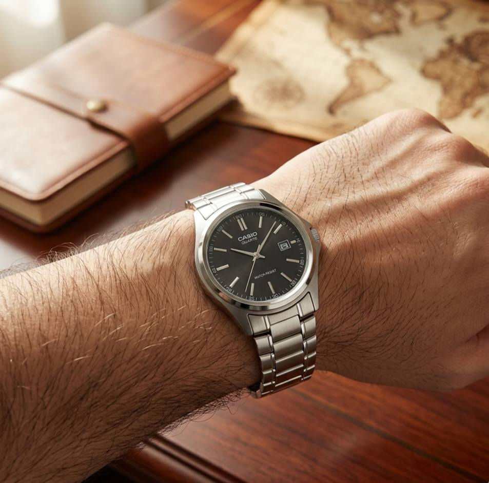 للبيع: ساعة كاسيو كلاسيك (MTP-1183A-1A) - أناقة رسمية متميزة ⌚✨

لعشاق التصاميم الكلاسيكية والعملية، أقدم لكم هذه الساعة الرائعة التي تجمع بين الفخامة والبساطة

أبرز المواصفات:
 * التصميم: ميناء أسود فخم مع إطار فضي بطلاء مؤين يمنحها لمعاناً لافتاً.
 * الهيكل والسوار: مصنوعة من الفولاذ المقاوم للصدأ (Stainless Steel) مع مشبك ثلاثي محكم للإغلاق.
 * المميزات: نافذة لعرض التاريخ عند مؤشر الساعة 3، مع دقة عالية في قياس الوقت (±20 ثانية في الشهر).
 * القياسات والوزن: حجم مثالي (42 × 38.5 × 8.7 ملم) ووزن خفيف ومريح جداً (87 غرام).
 * المتانة: زجاج معدني (Mineral Glass) مقاوم للخدوش البسيطة، مع مقاومة للماء (الرذاذ والاستخدام اليومي).

💰 السعر: [30,000 د.ع مع التوصيل]
📞 للتواصل والاستفسار: [مراسلة الخاص]


**إذا كنت صاحب هذا الإعلان وتريد حذفه لأي سبب، رجاءا أرسل رسالة إلى الدعم الفني**