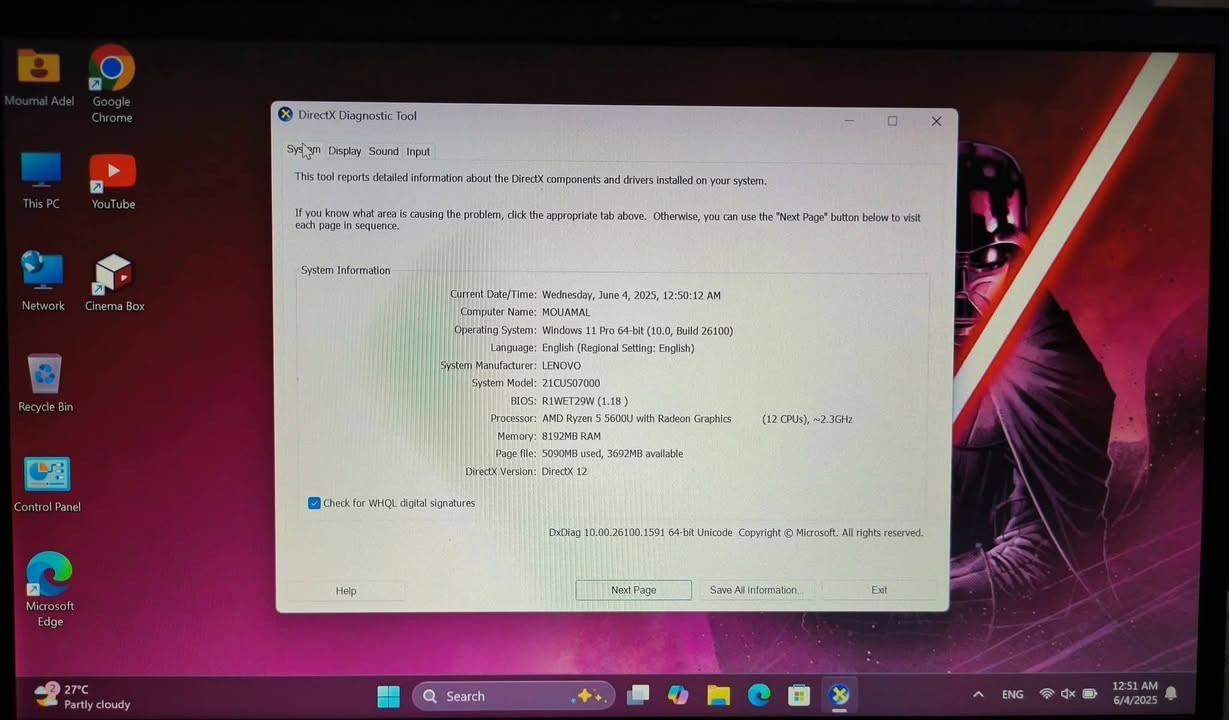 اعلى سعر ابيع
لابتوب Lenovo K14 Gen 1 هو جهاز كمبيوتر محمول موجه للأعمال والشركات، يتميز بالأداء المستقر والتصميم العملي خفيف الوزن (14 بوصة). يعمل بمعالجات AMD Ryzen 5000 PRO القوية (مثل Ryzen 5 5600U) أو معالجات Intel Core، مع/16GB رام، وشاشات FHD، ويوفر بطارية تدوم حتى 10 ساعات، مما يجعله مثالياً للموظفين والطلاب.

￼Facebook +2

أبرز مواصفات ومميزات Lenovo K14 Gen 1 (AMD):

المعالج: AMD Ryzen 5 5600U (سداسي النواة) أو طرازات PRO الأخرى.

الذاكرة (RAM) 24GB DDR4 (3200MHz).

التخزين: 256GB أو 512GB SSD NVMe فائق السرعة.

الشاشة: 14 بوصة FHD (1920x1080).

كارت الشاشة: مدمج AMD Radeon Graphics.

المنافذ: 4 منافذ USB، منفذ HDMI، منفذ Type-C، ومنفذ إيثرنت.

البطارية: تدوم حتى 10 ساعات.

مميزات إضافية: واي فاي 6، تصميم متين من سلسلة الأعمال، ميزة الاستعداد الحديث (Modern Standby) للاستيقاظ السريع

لماذا تختار Lenovo K14؟
يُعد خياراً اقتصادياً ممتازاً مقارنة بسلسلة ThinkPad الأعلى تكلفة، وهو مناسب جداً للأعمال المكتبية، الدراسة، والتنقل، حيث يجمع بين المتانة والأداء الجيد.


**إذا كنت صاحب هذا الإعلان وتريد حذفه لأي سبب، رجاءا أرسل رسالة إلى الدعم الفني**