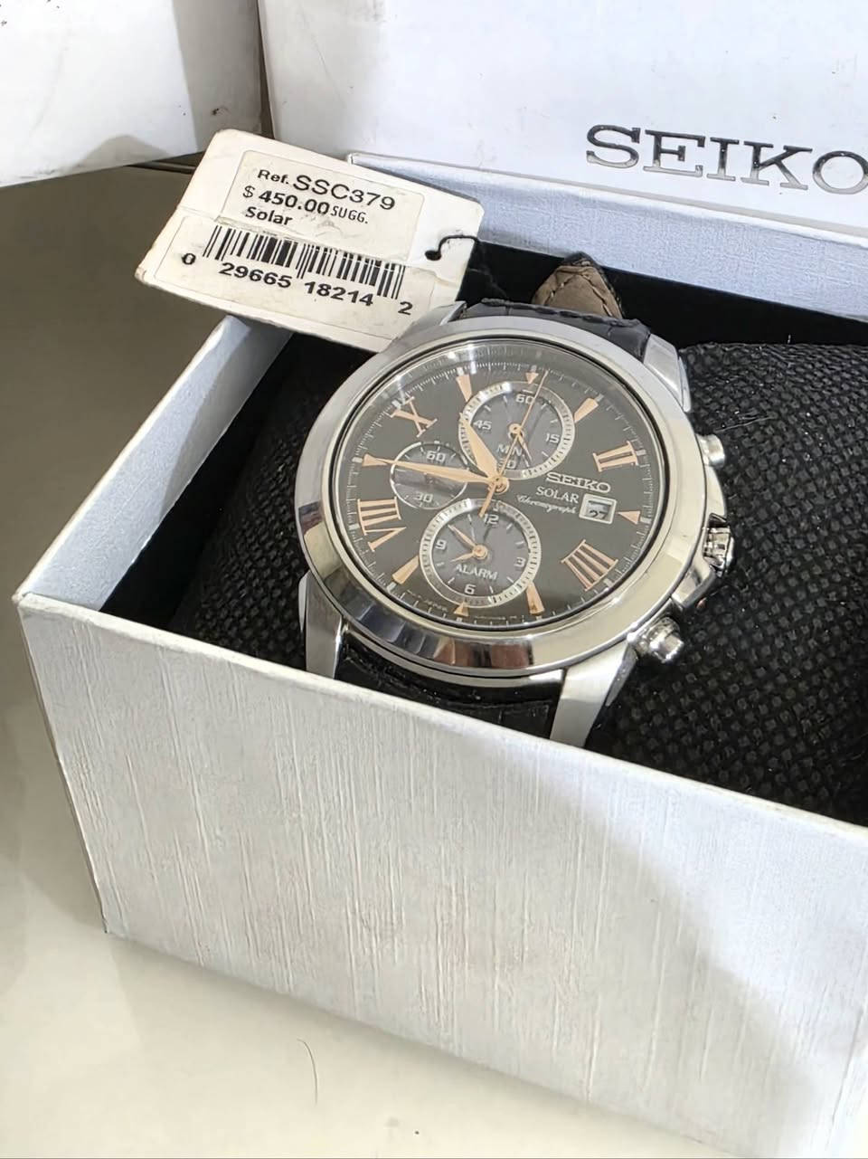 سيكو اصلي
شحن ضوئي سولار - زجاج زفير - ستووب ووج - منبه - سير جلد اصلي 
الساعه بلادي نظافه بحالة الجديد والقطر ٤٣ 
السعر ٢٢٠ الف  
متوفر توصيل - مكاني بغداد الكراده


**إذا كنت صاحب هذا الإعلان وتريد حذفه لأي سبب، رجاءا أرسل رسالة إلى الدعم الفني**